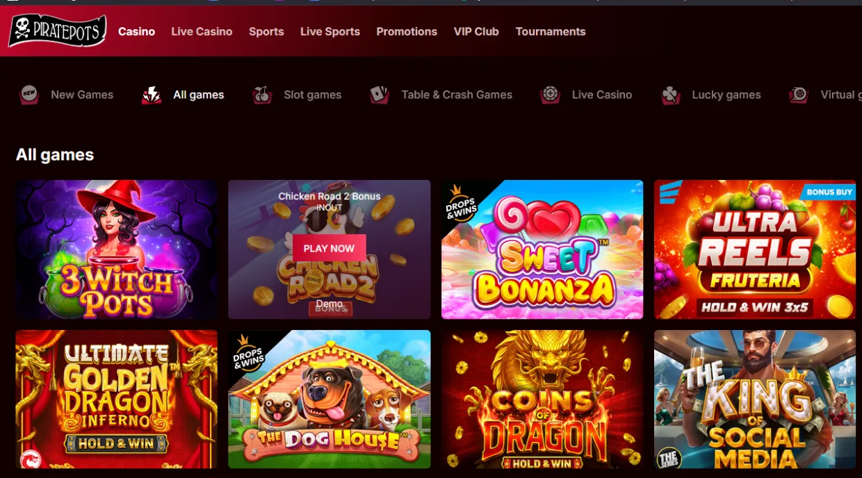 PiratePots - Non gamestop casino fit for high rollers